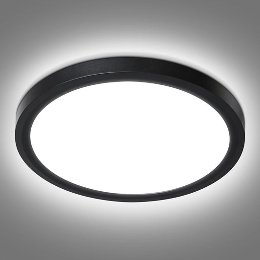 Befurglor 18W LED Ceiling Lights,2000LM Daylight White 5000K Round Ceiling Lights Ø 23cm Black,Waterproof IP44,150W Equivalent,Flush Ceiling Light for Living Room,Bedroom,Office 1 Pack